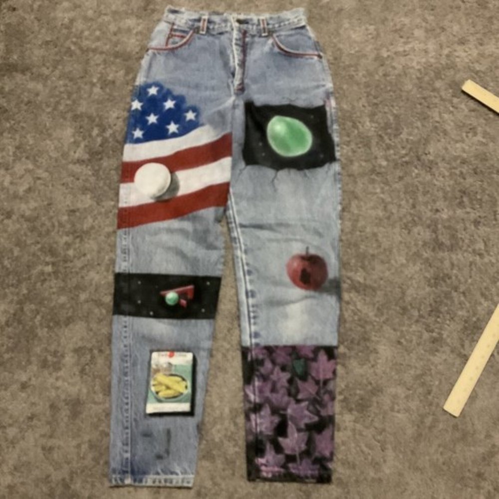 Vintage LEVI'S Women's Medium Wash 57902-7206 Jeans Size 9 Airbrushed USA Made
